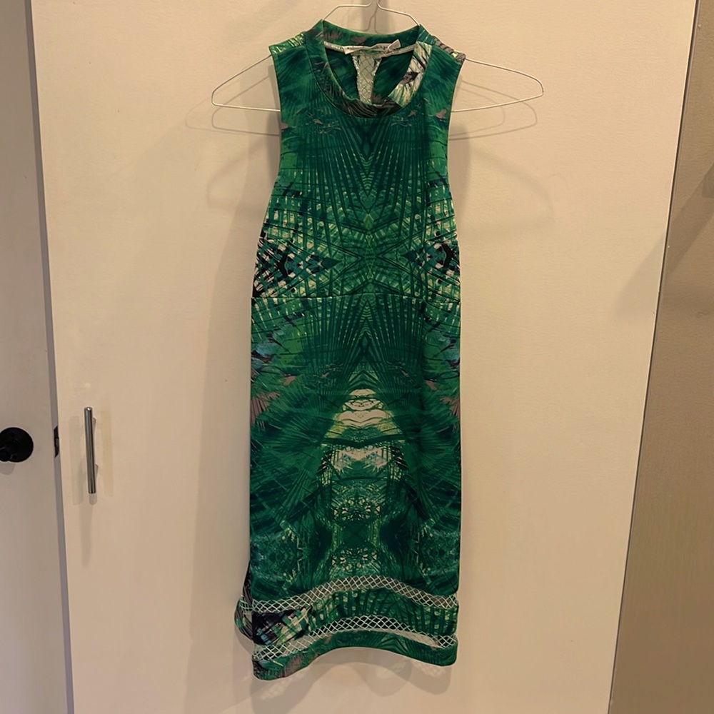 Ministry of Style mock turtleneck sleeveless dress, Size 8 jungle green